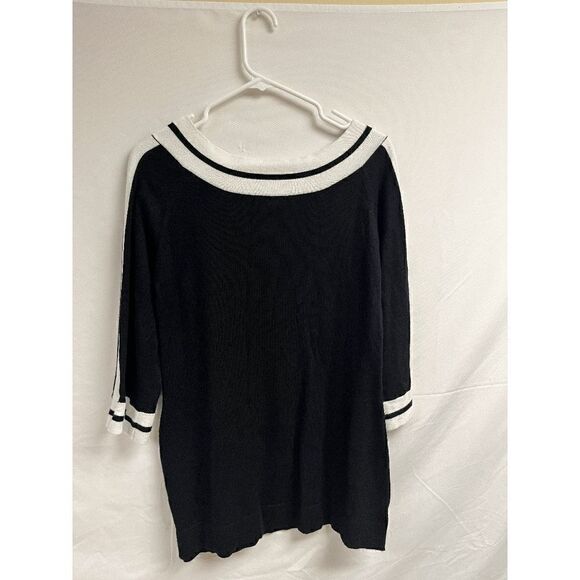 White House Black Market Sweaters - White House Black Market Womens Sweater 3/4 Sleeve Black White Size Medium